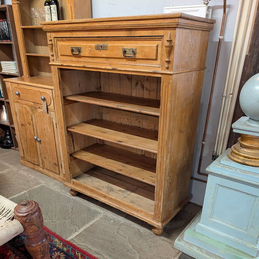 Pine Bookcase with Drawer