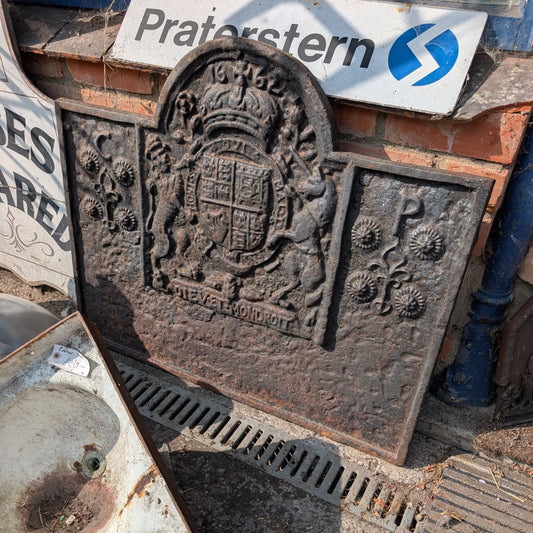 Old Large Cast Iron Fire Back
