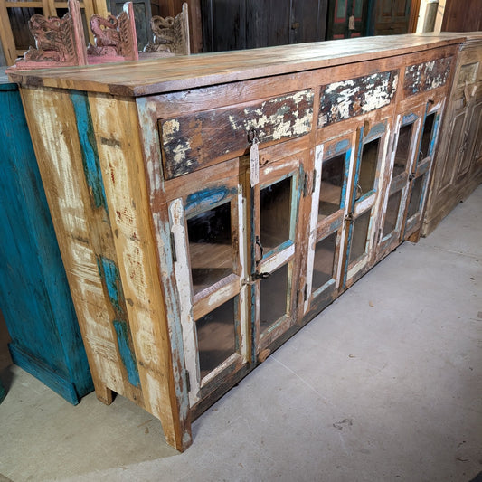 Large Colourful Glazed Indian Sideboard