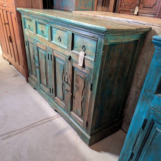 Rustic Green Indian Sideboard