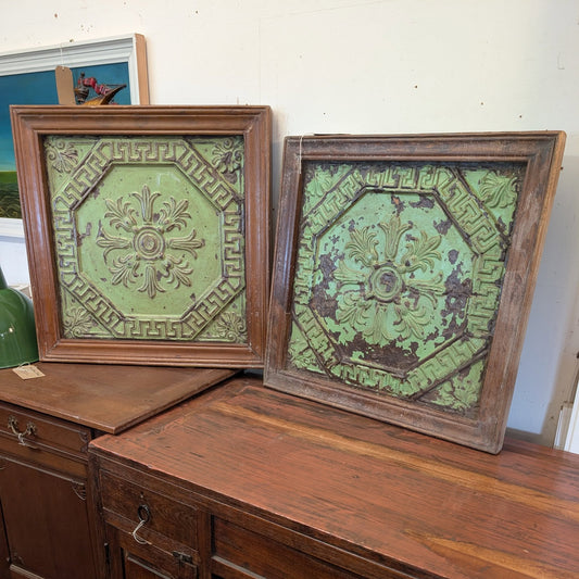 Metal Ceiling Panels in Teak Frames