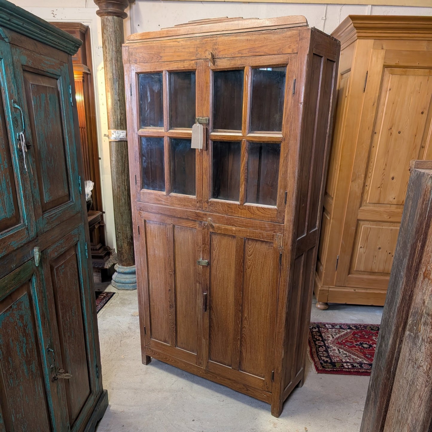 Top Glazed Teak Cupboard