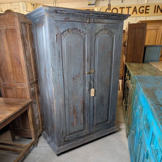 Blue/Purple Painted Teak Cupboard