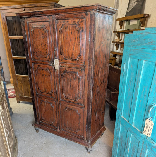 Reddish Brown Painted Teak Cupboard