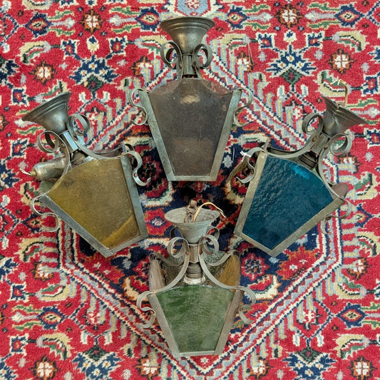 Set of 4 Stained Glass Lights