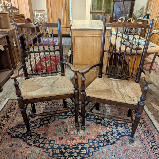 Pair of Rattan Carver Chairs
