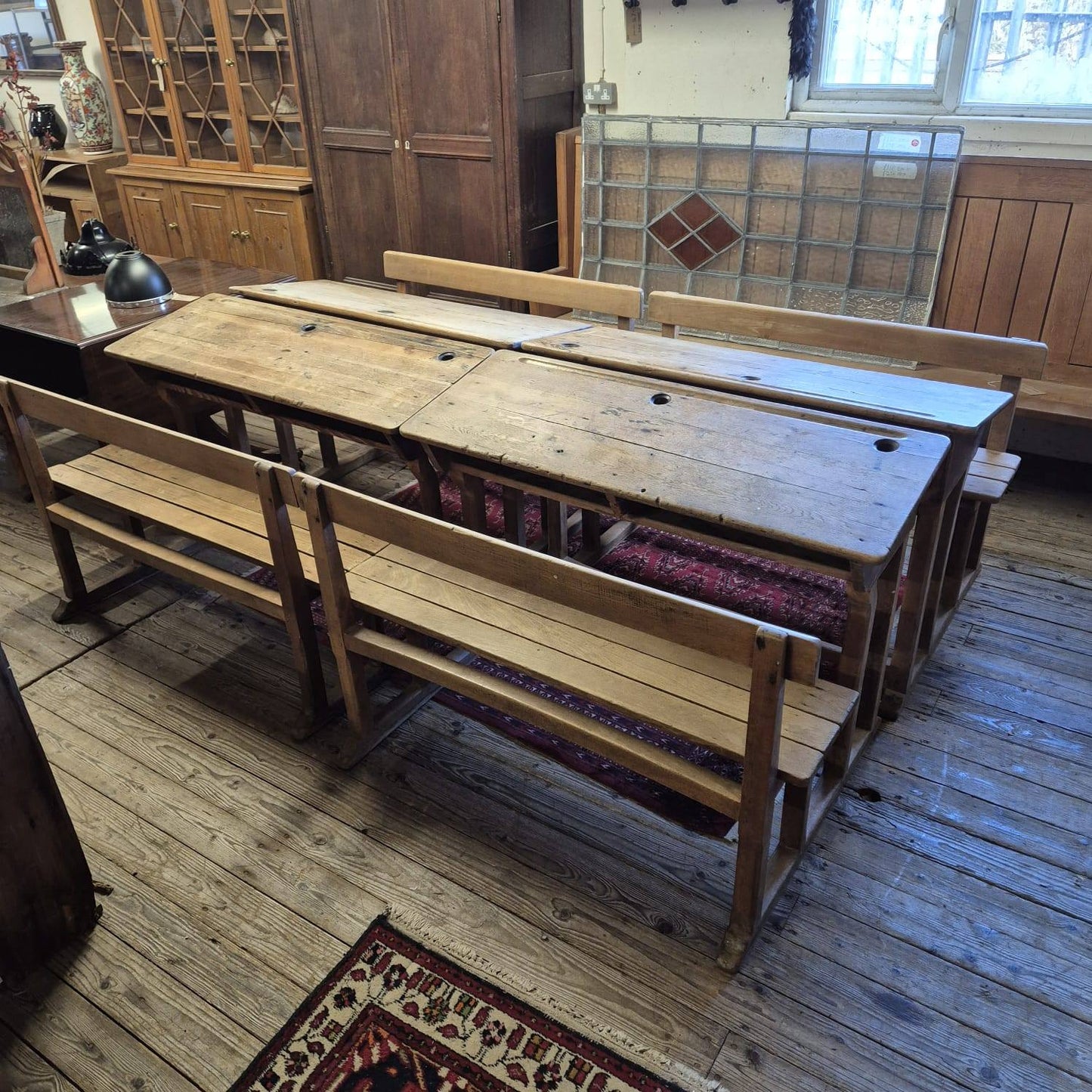 Oak Double School Desks