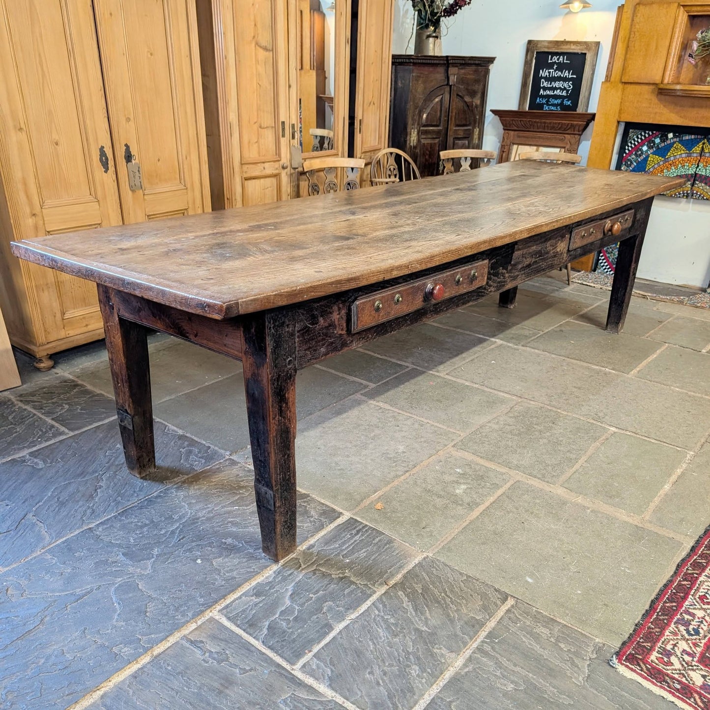 10ft Antique Oak Table