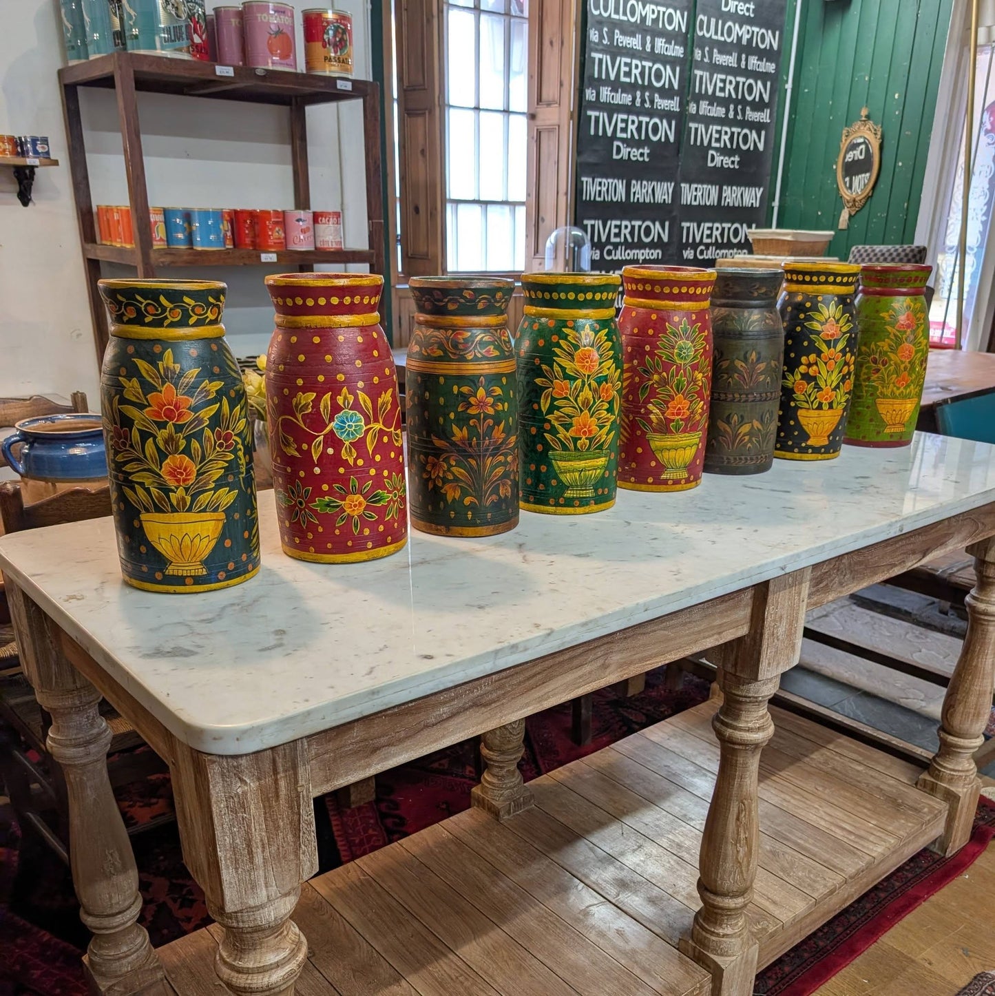 Hand Painted Wooden Pots