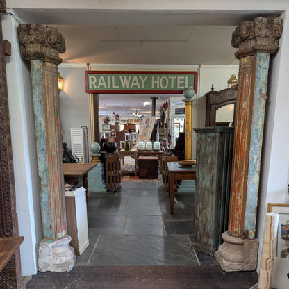 Pair of Old Indian Teak Pillars