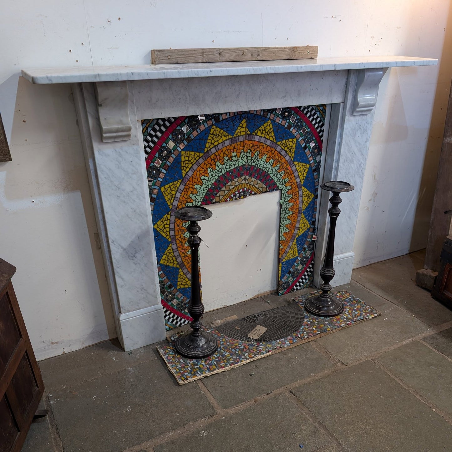 20th Century Carrara Marble Fire Surround