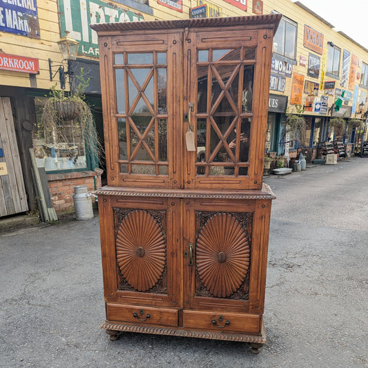 Indian Teak Glazed Cupboard