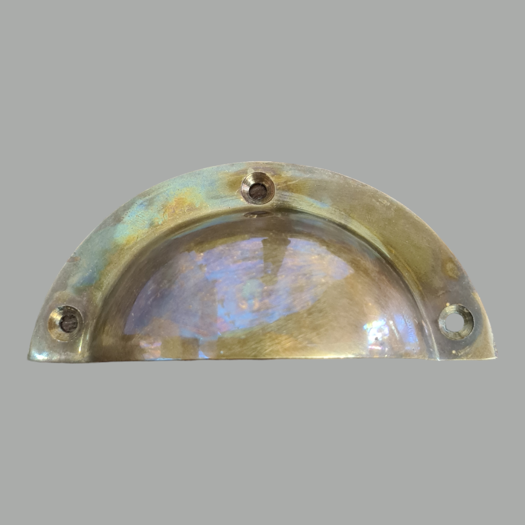 Aged Brass Cup Handle 96mm