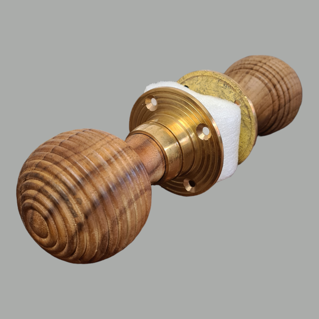 Teak Beehive Door Knobs 50mm