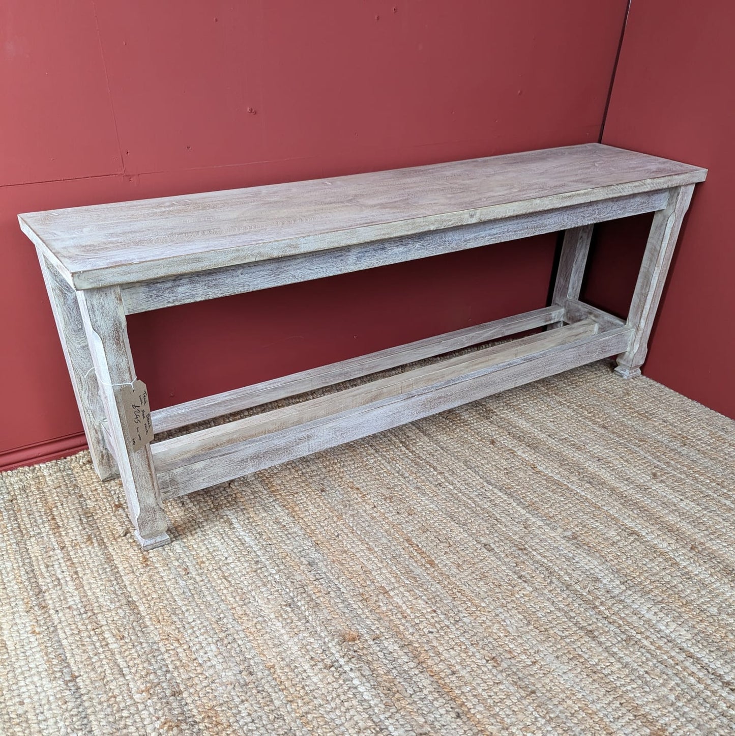 White Painted Bench with Shoerack