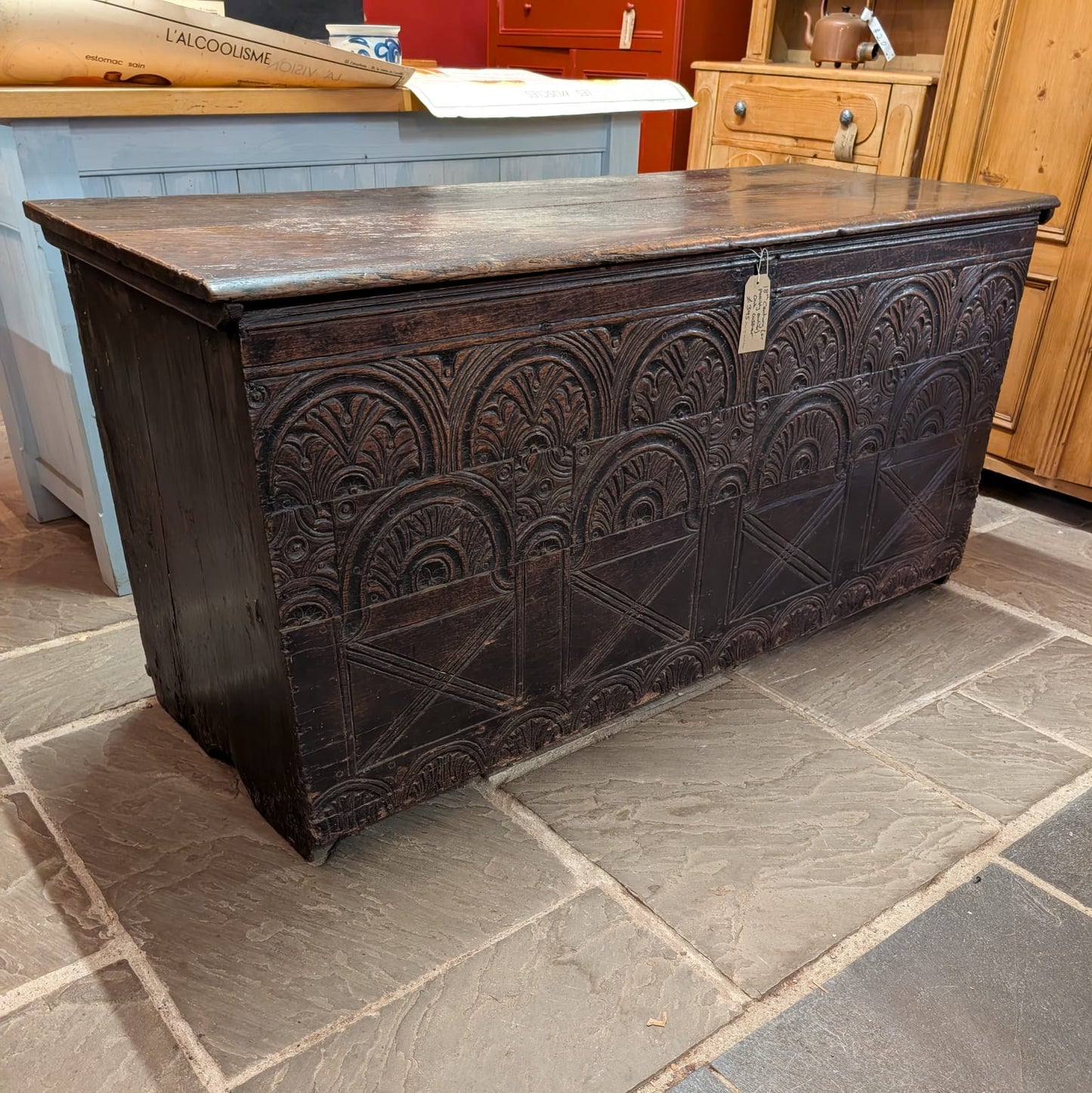 18th Century Carved Oak Coffer